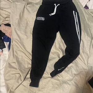 Justice Black Joggers with White Details